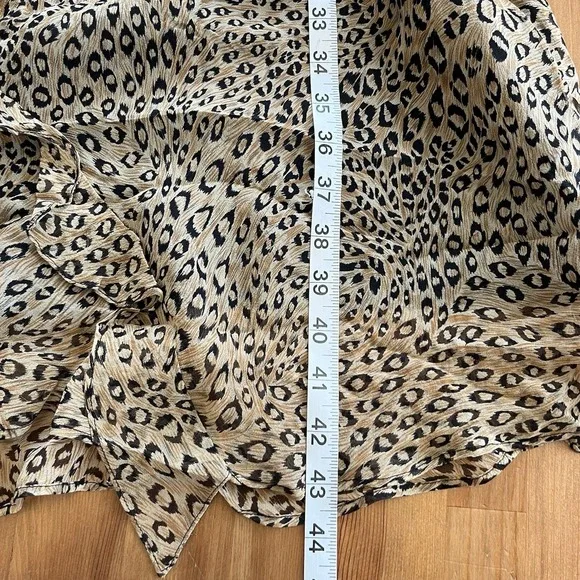 Vtg 90s Y2k Silk Animal Print  Ruffle Asymmetric Hem Fairy Grunge Size 4/6? - Picture 11 of 11